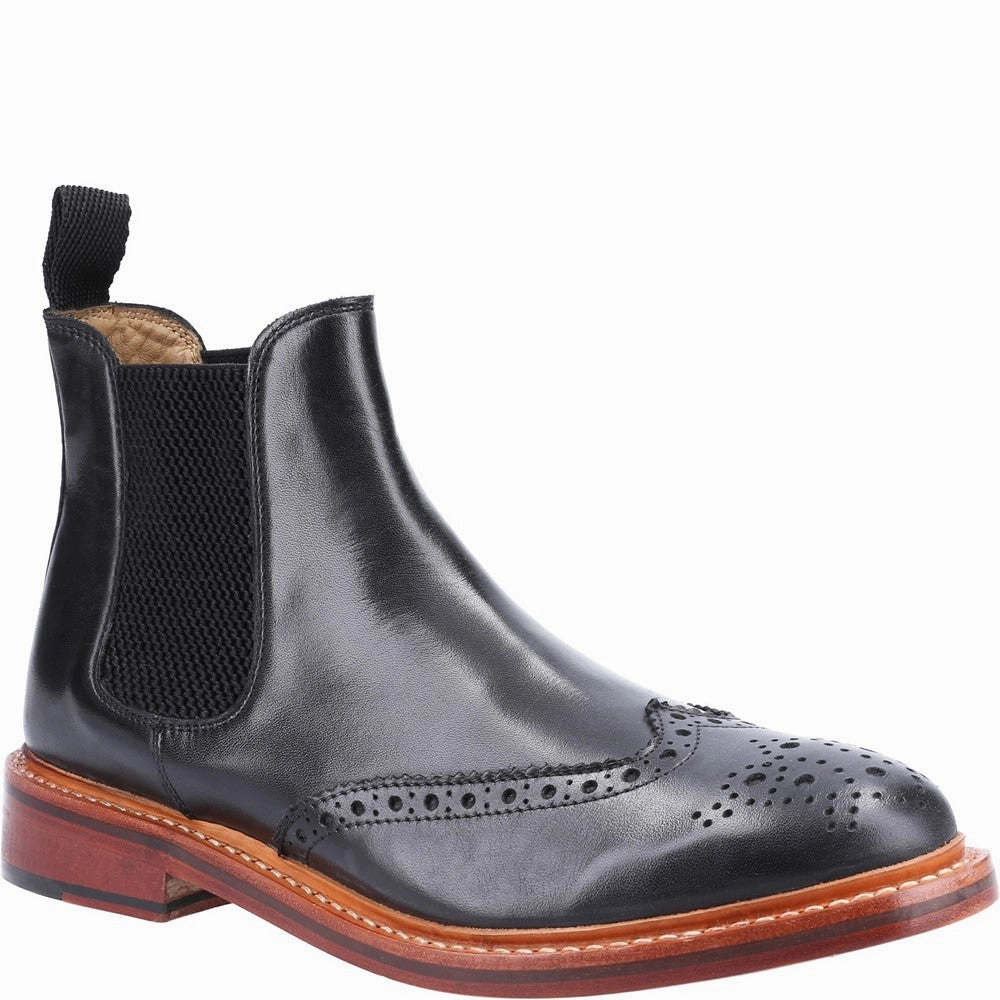 Siddington Leather Goodyear Welt Boots Black Ostrich Boots