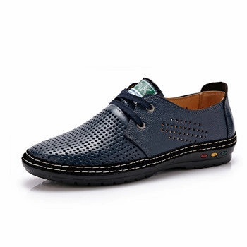Genuine Leather Chaussure Homme Net Surface Loafers Casual Leather Walking Shoes