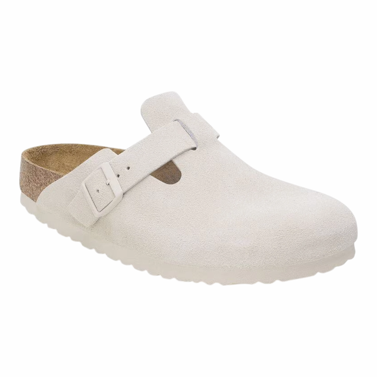 Birkenstock Boston BS Suede Leather - Antique White 1027667 Low Cut Slip On Boots