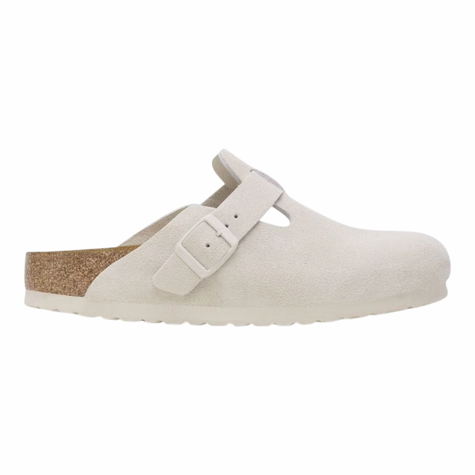 Twisted X Slip On Birkenstock Boston BS Suede Leather - Antique White 1027667