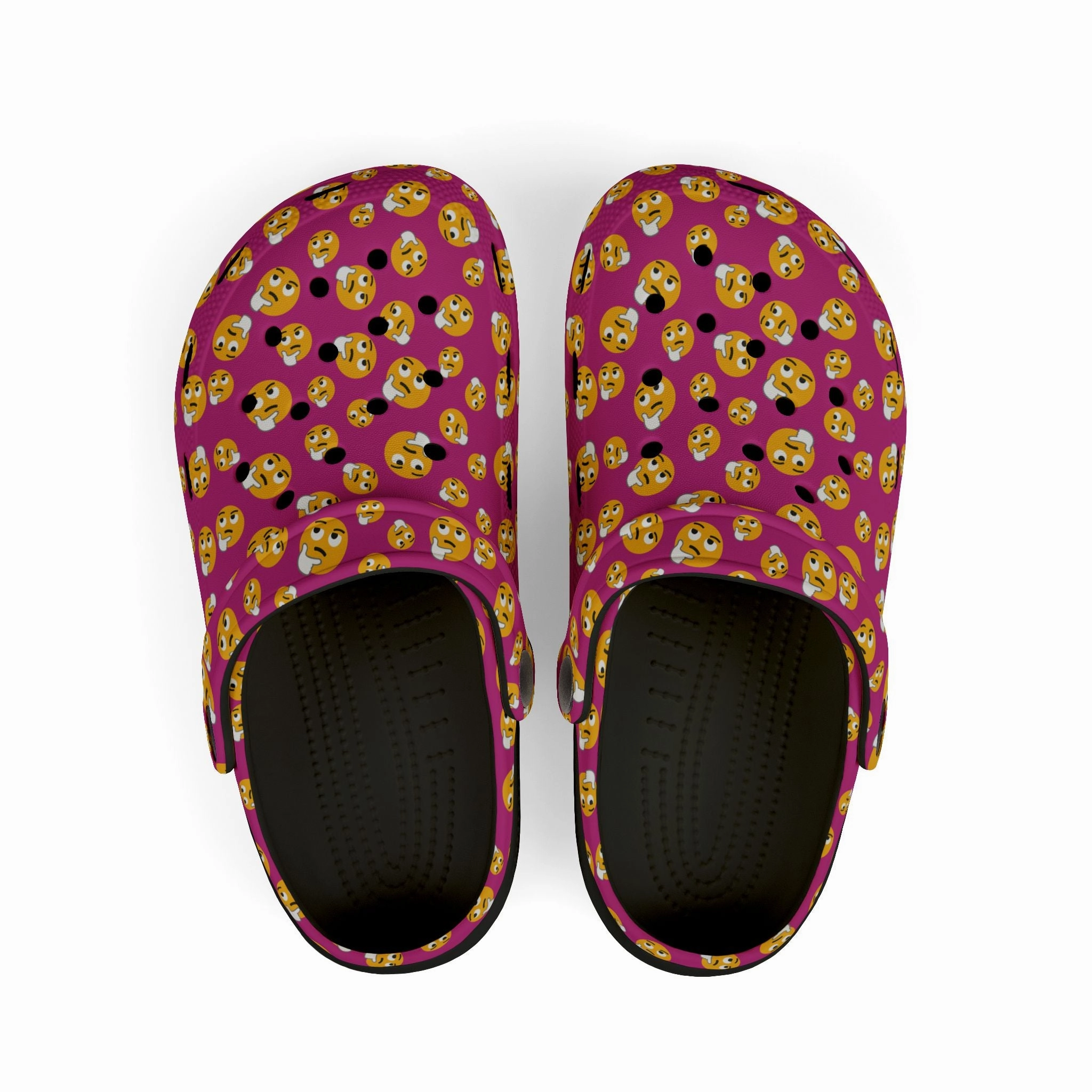 Playful Kids' EVA Foam Clogs with Emoji Design, Comfortable Summer Footwear, Fun Play Shoes, Emoji Clogs for Kids, Perfect for Beach or Home Toddler Slide Sandals