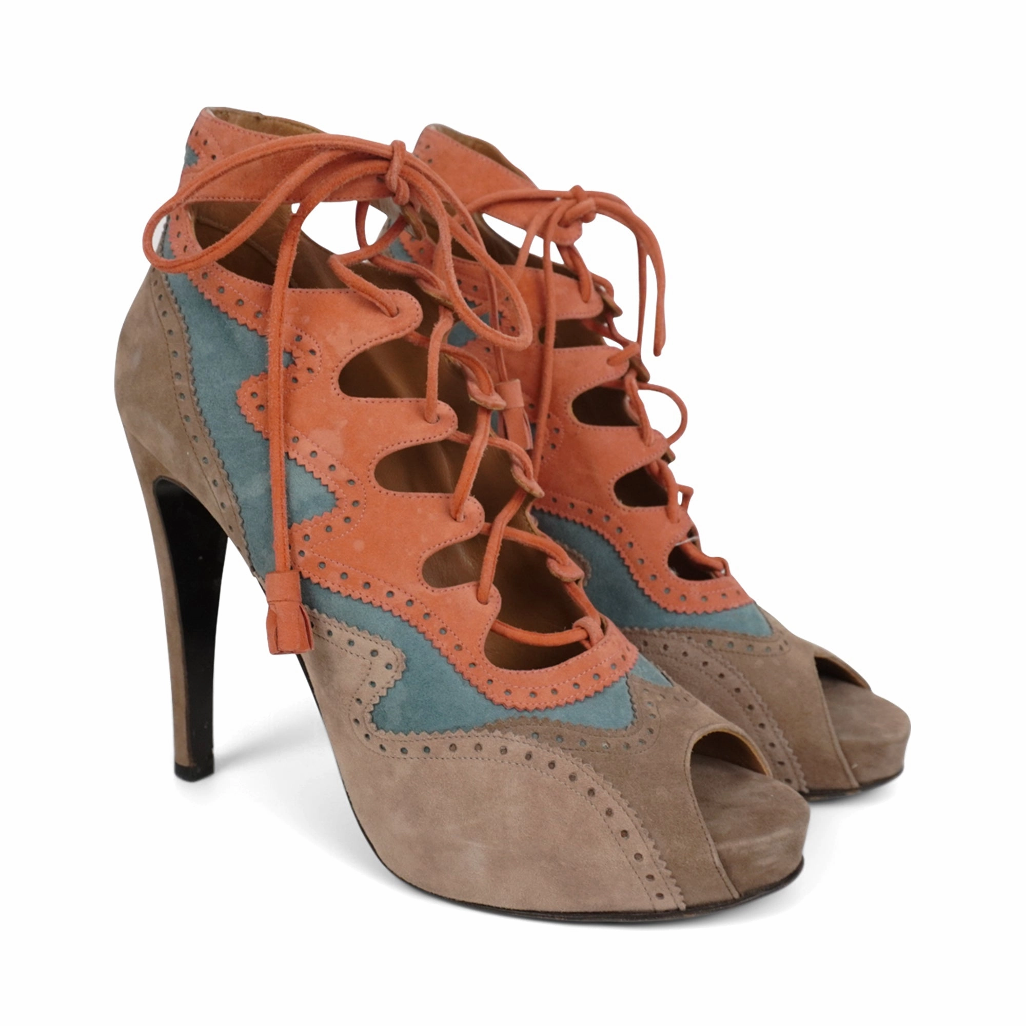 Hermes Lace-Up Heels - Women's 40 High Heel Shoes With No Back