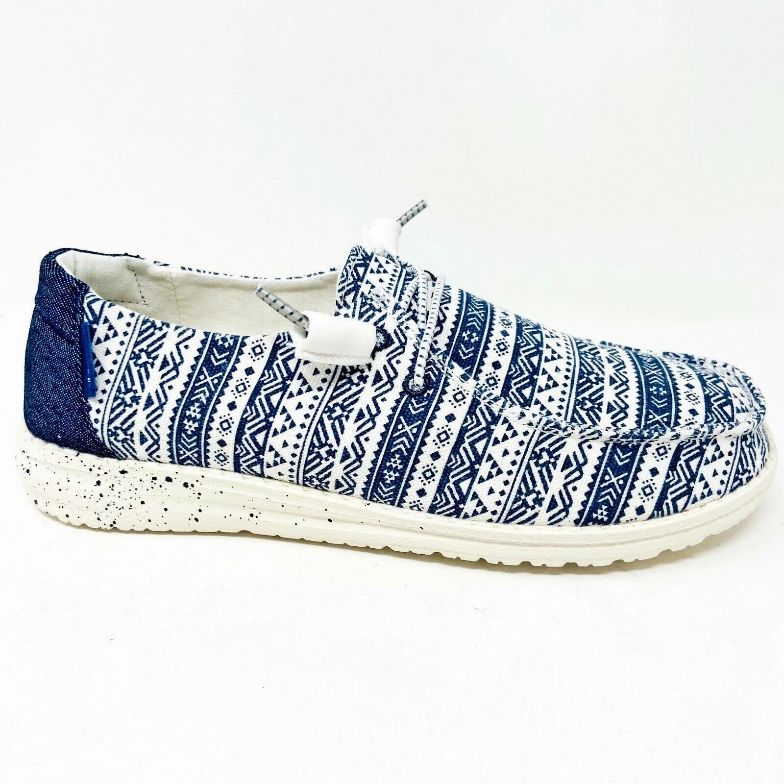 All Day Walking Shoes Hey Dude Womens Wendy Blue Aztec Size 5 Slip On Walking Comfort Shoes