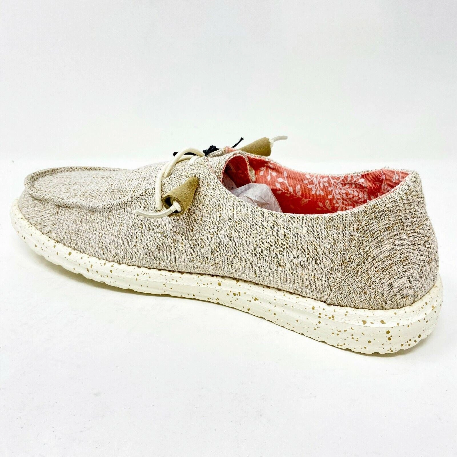 Hey Dude Womens Wendy Chambray White Nut Size 10 Slip On Walking Comfort Shoes Best Tourist Walking Shoes