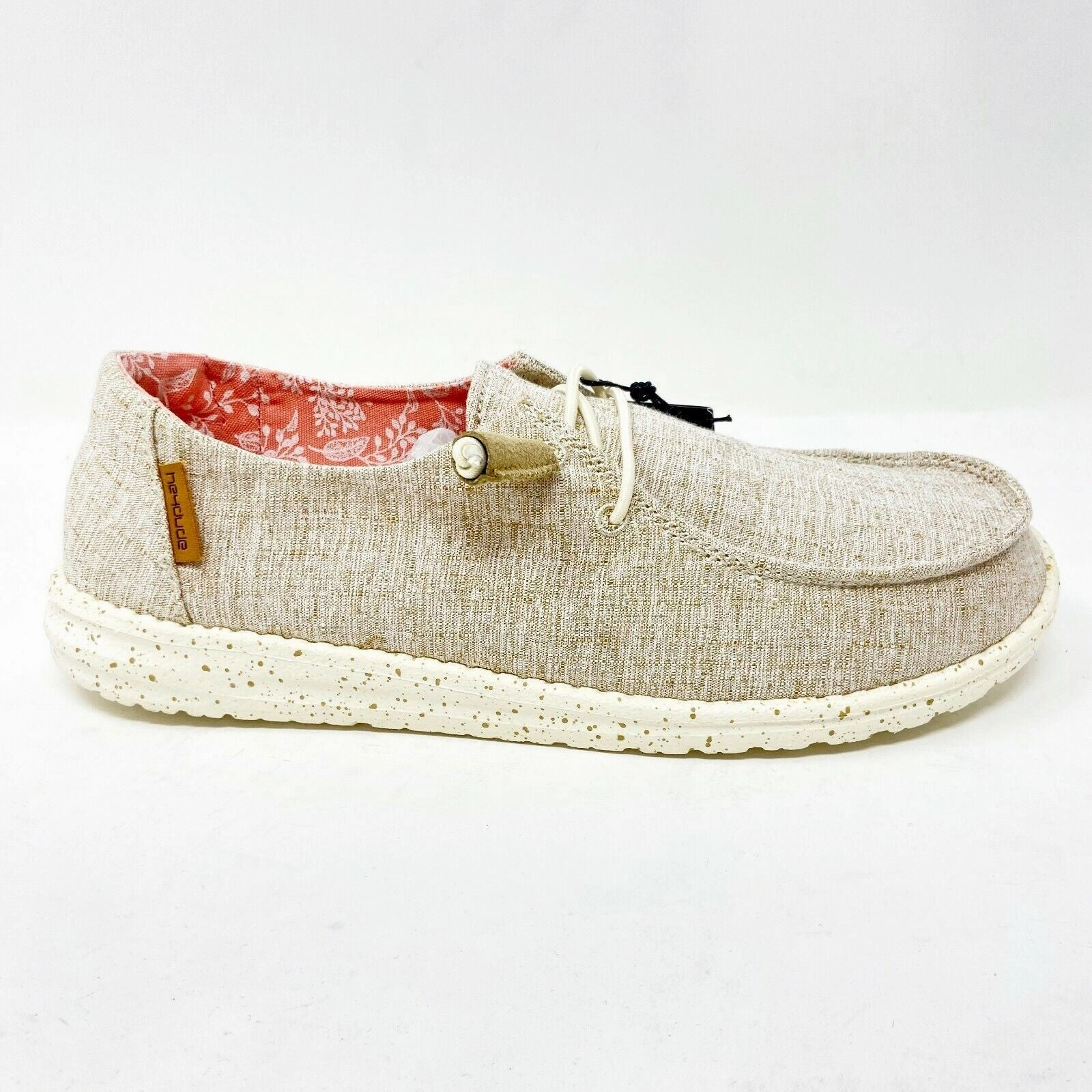 Hey Dude Womens Wendy Chambray White Nut Size 10 Slip On Walking Comfort Shoes Best 1st Walker