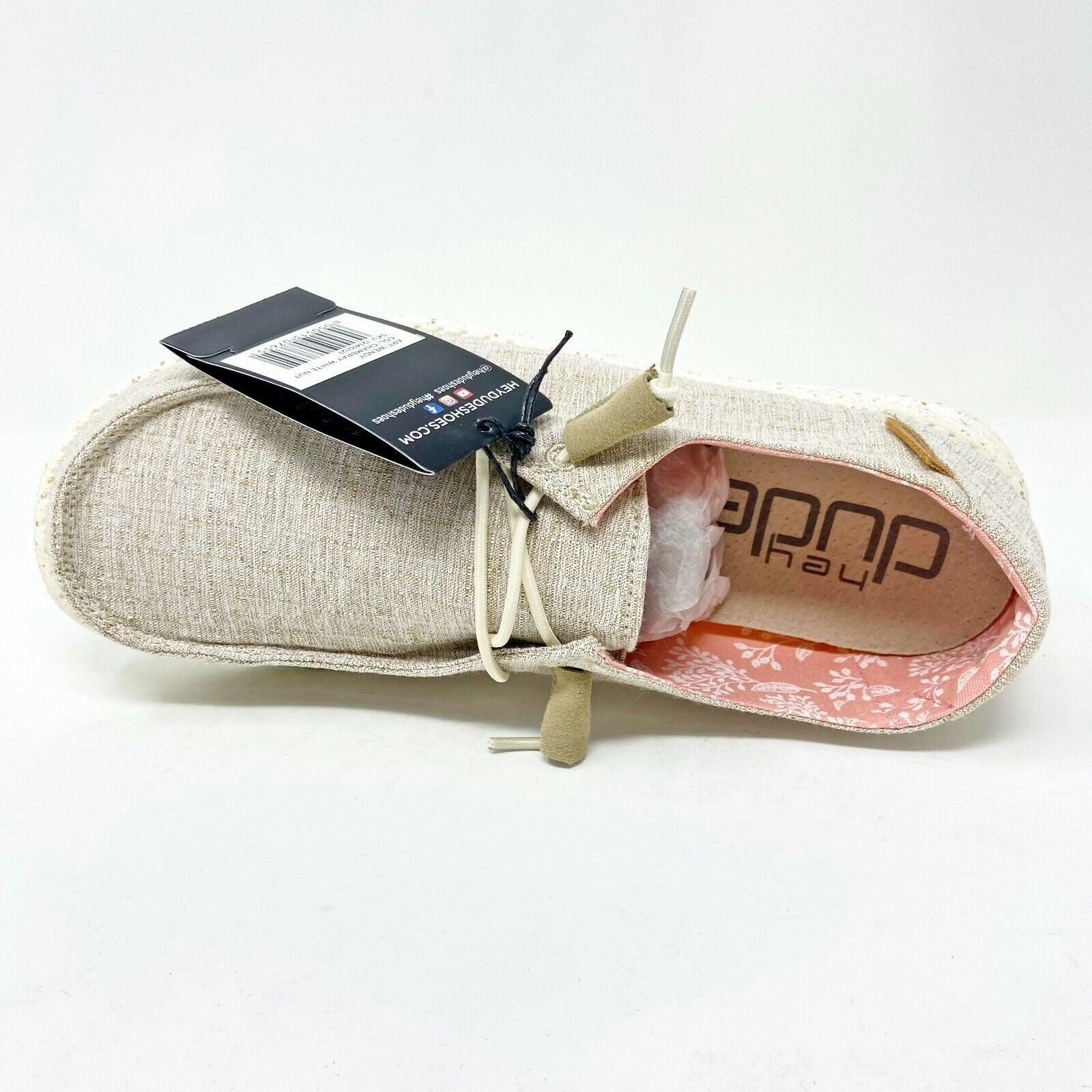 Hey Dude Womens Wendy Chambray White Nut Size 10 Slip On Walking Comfort Shoes For Women With High Arches Best Walking