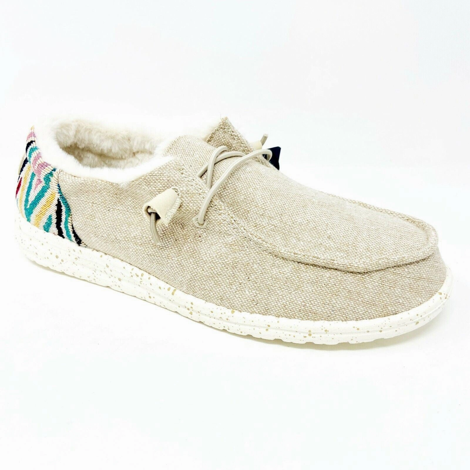 Hey Dude Womens Wendy Funk Wool Beige Size 11 Slip On Walking Comfort Shoes Rigid Walking Shoes