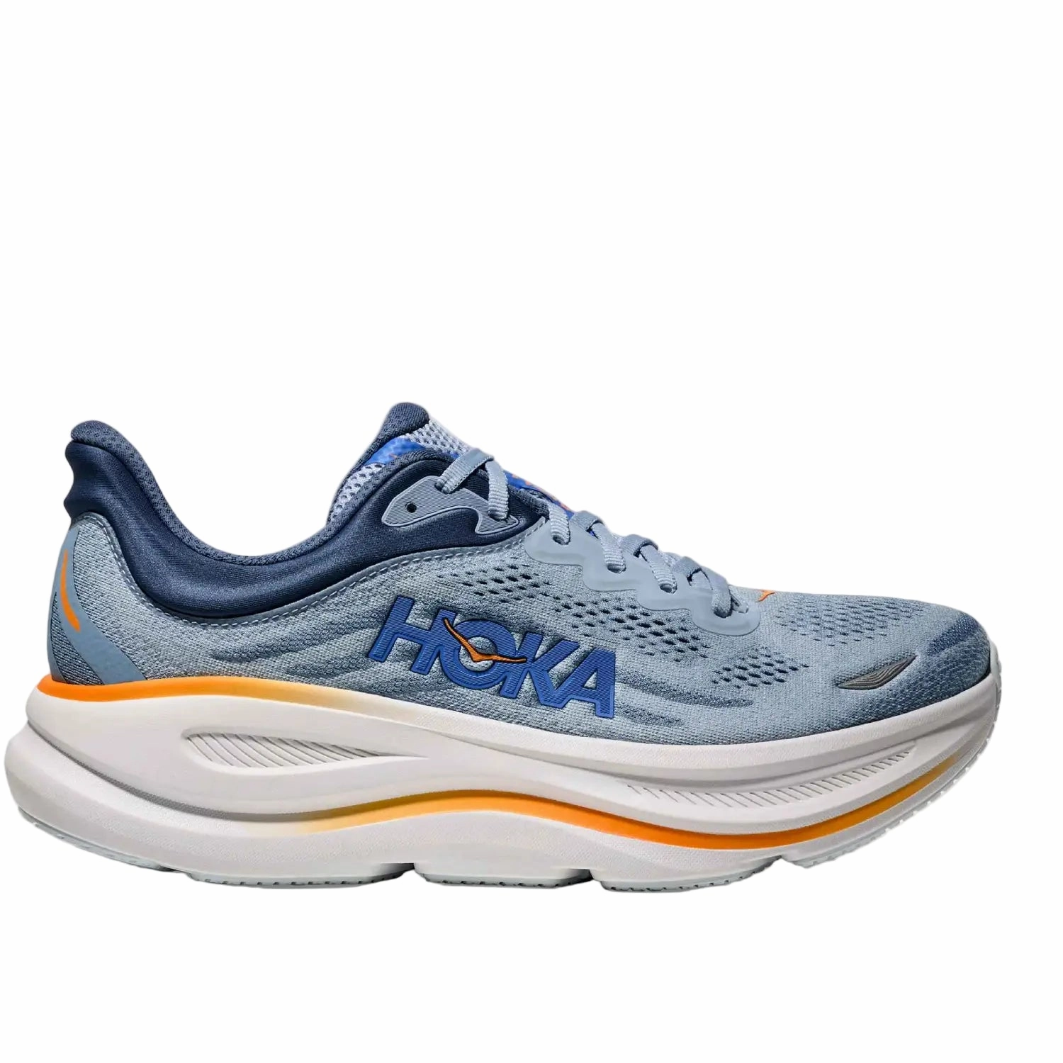 Hoka Bondi 9 Men Cushioned Runing Shoes, Drizzle/Downpour Casual Shoes To Wear With Straight Leg Jeans