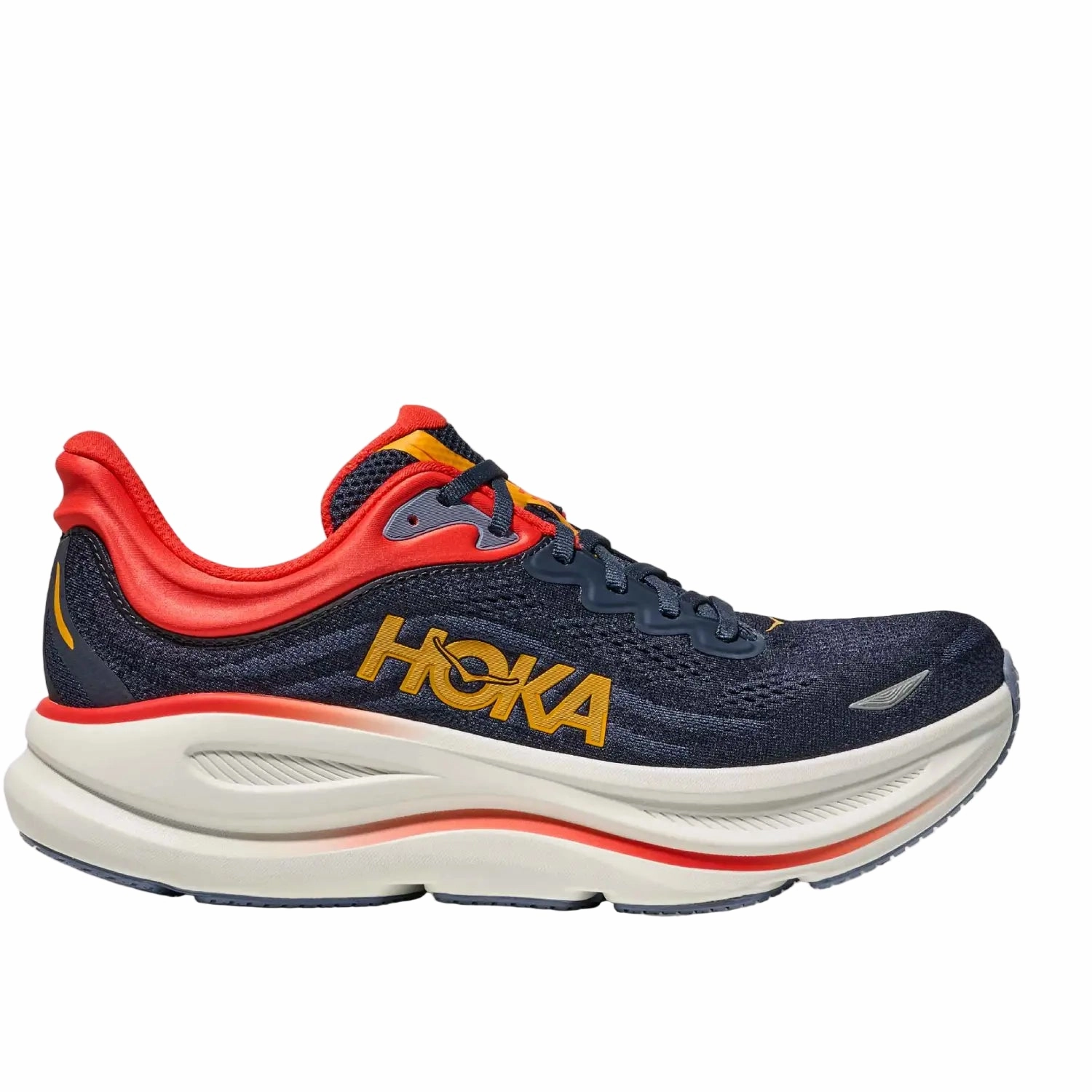 Hoka Bondi 9 Men Cushioned Runing Shoes, Varsity Navy/Nautical Blue Roadster Casual Shoes