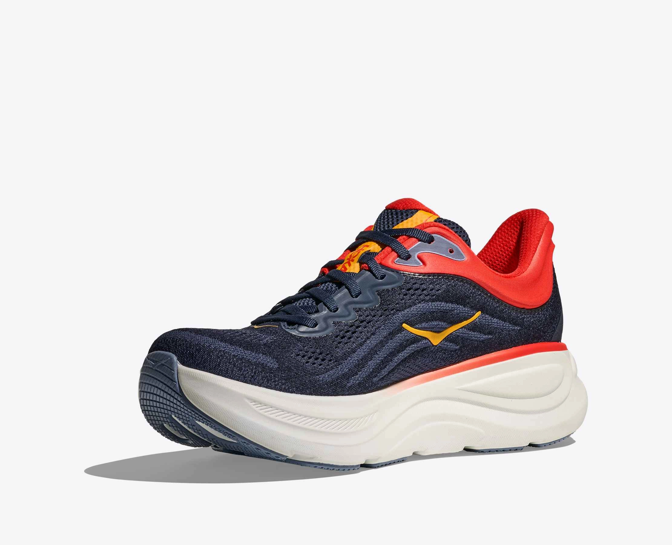 Hoka Bondi 9 Men Cushioned Runing Shoes, Varsity Navy/Nautical Blue Casual Work Tennis Shoes