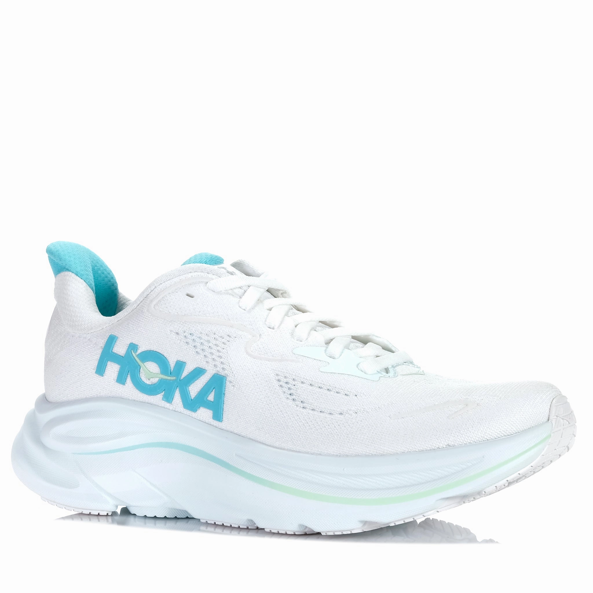 Infant Hard Bottom Walking Shoes Hoka Clifton 10 (B) White/Cielo Blue