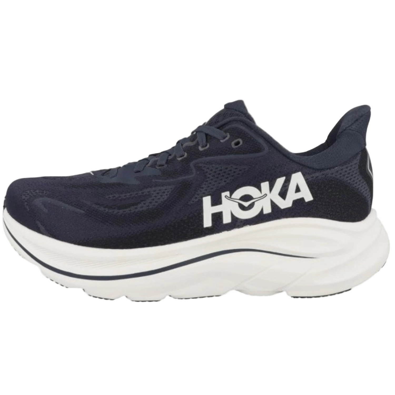 Hoka Clifton 10 Men Cushioned Runing Shoes, NAVY/WHITE Casual Clog Shoes