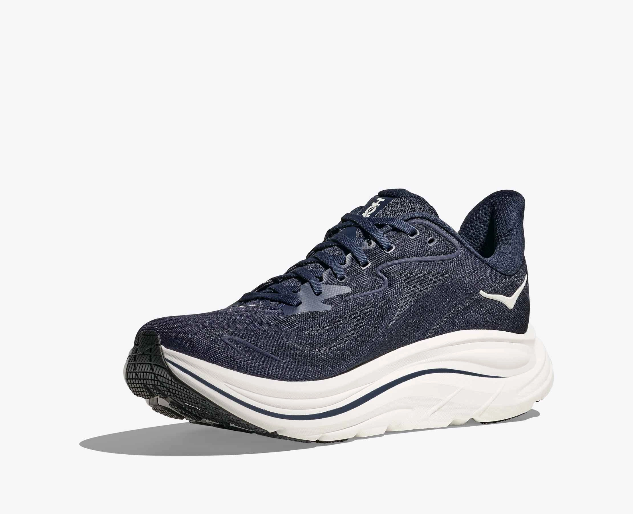 Hoka Clifton 10 Men Cushioned Runing Shoes, NAVY/WHITE Flat Casual Shoes