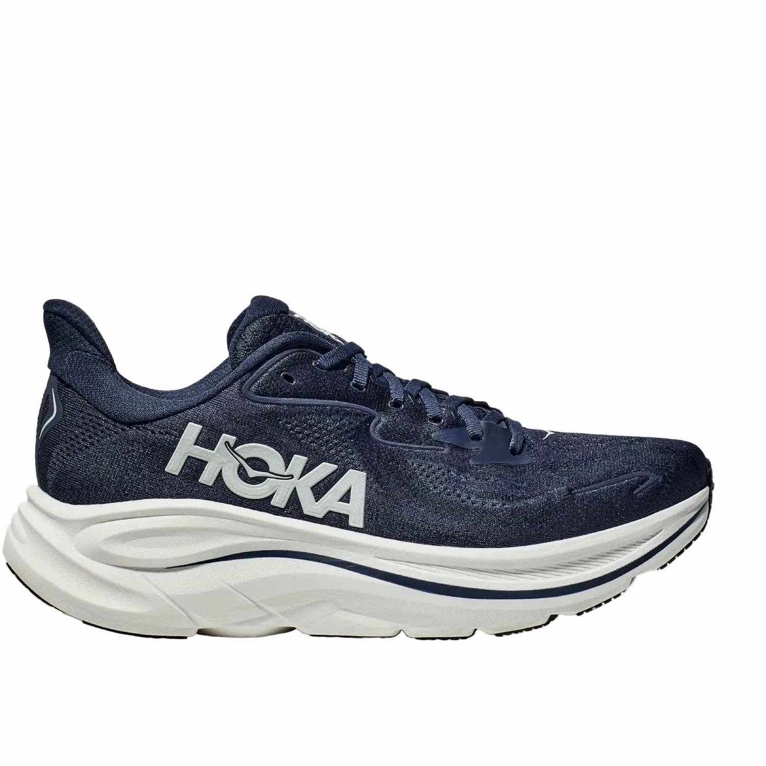 Hoka Clifton 10 Men Cushioned Runing Shoes, NAVY/WHITE Canvas Sneakers Casual Shoes