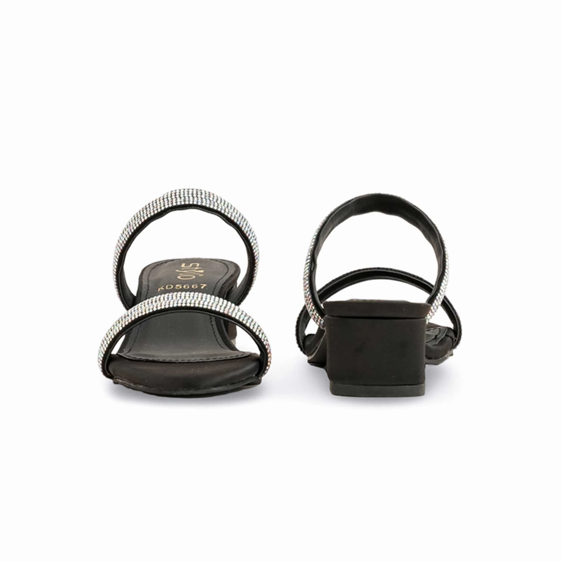 Slippers Home Girls Black Fancy Slipper KD5667