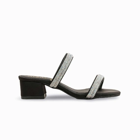 Extra Wide Slippers For Diabetics Girls Black Fancy Slipper KD5667