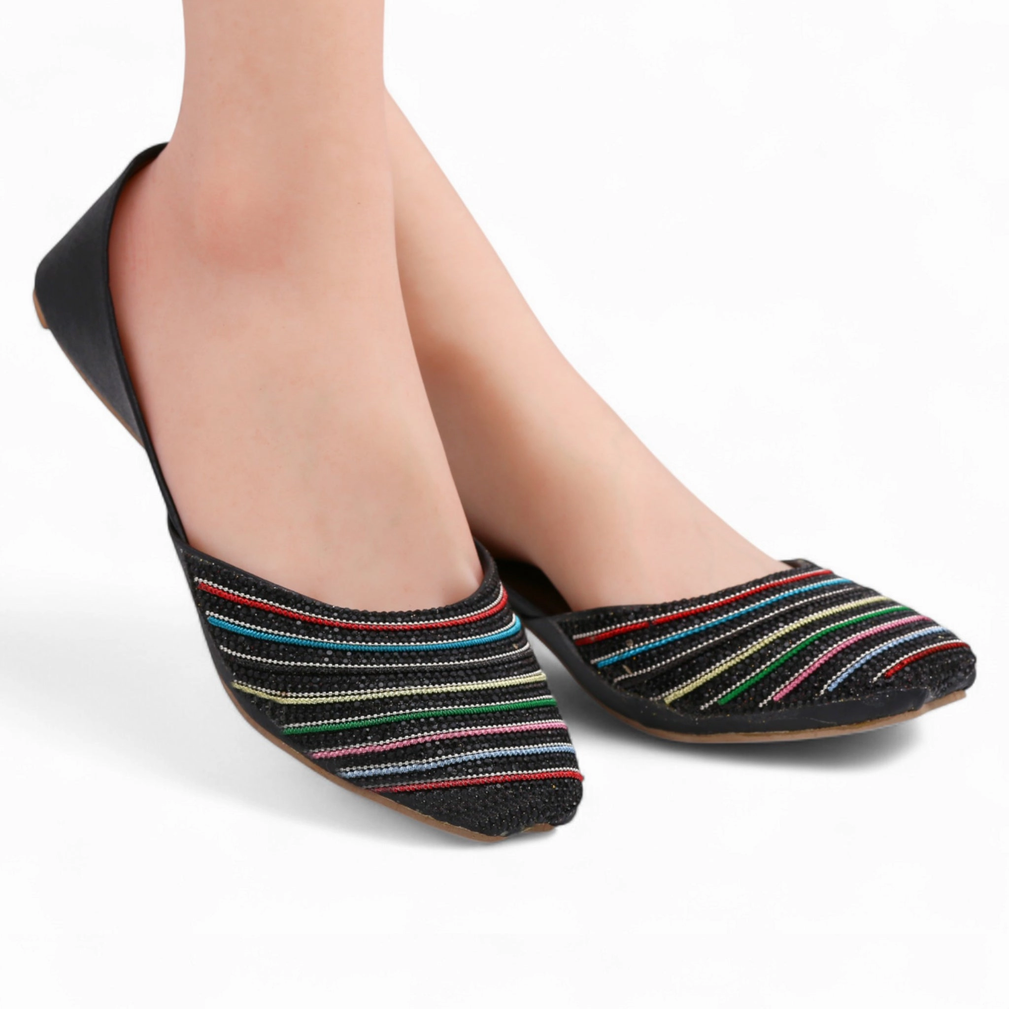 Flat Designer Bridal Shoes M0814 flat khussa