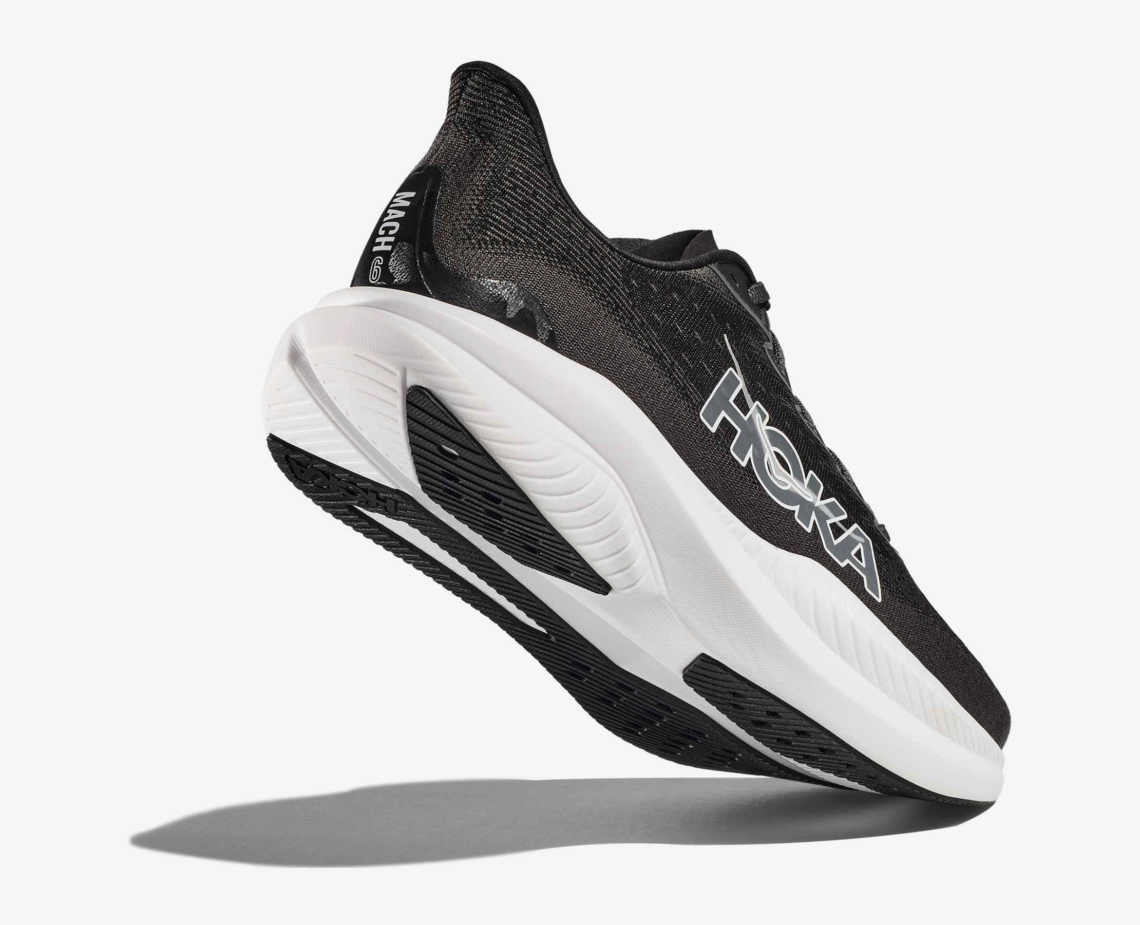 Hoka Mach 6 Women Cushioned Runing Shoes, Black/White Shoes For Casual Biking