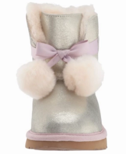 UGG Gita Metallic Kids | Silver (1019701K) White Boots Tall