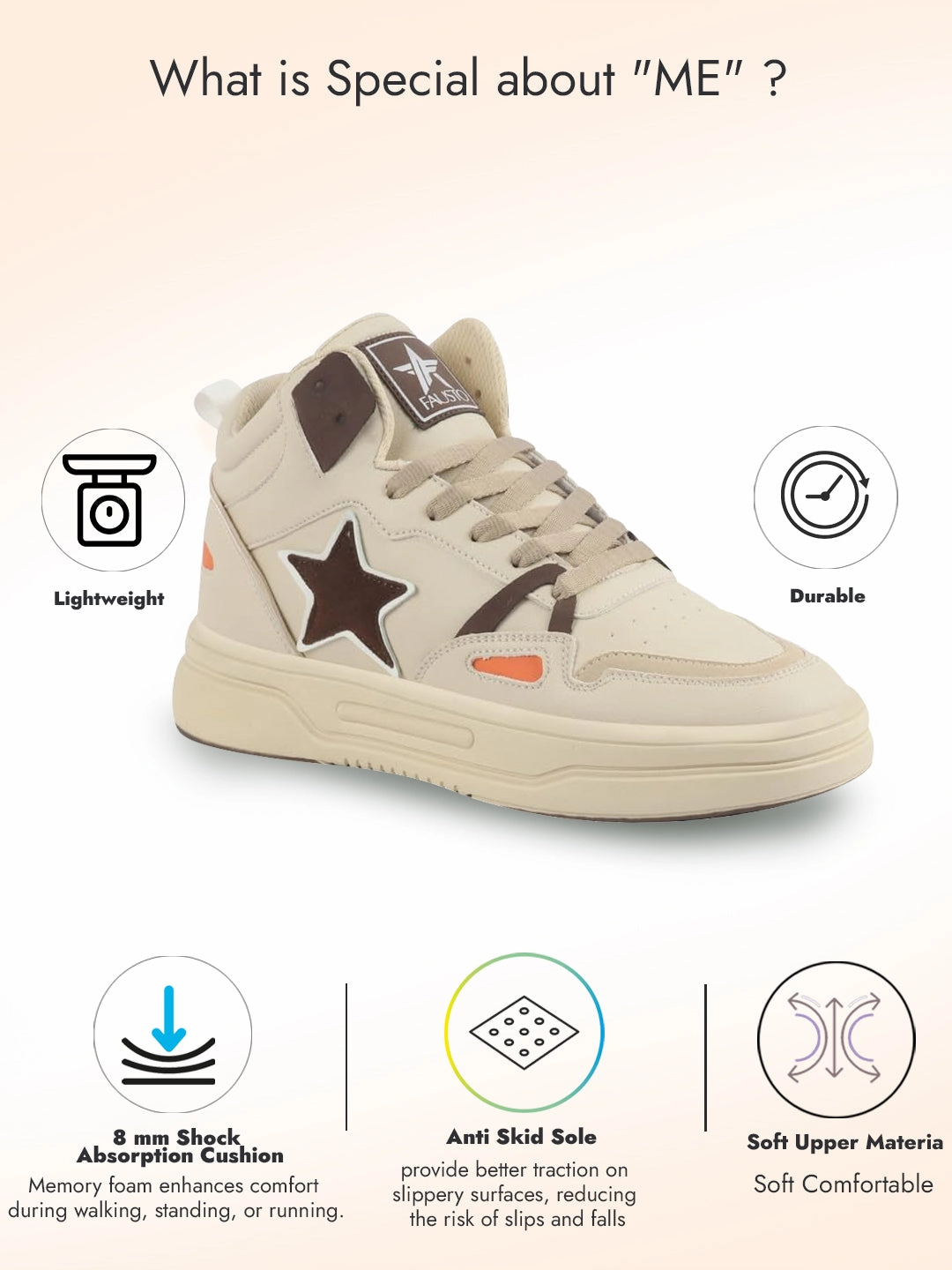 Men High Top Breathable Lace-Up Sneaker Shoes Chunky Streetwear Lightweight Casual Sneakers Memory Cushioned Insole Casual Clip In Bike Shoes