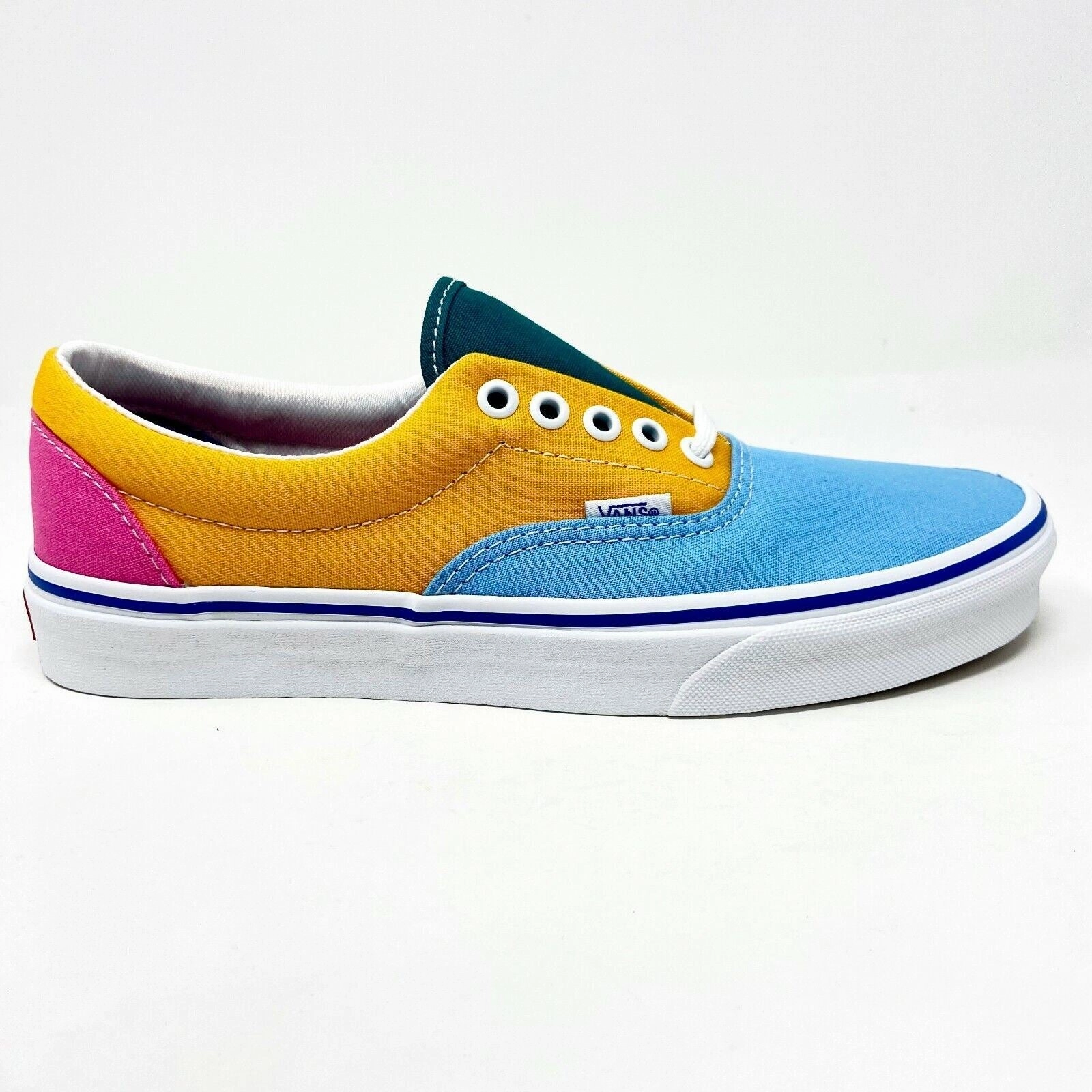 Walk Mile In My Vans Era (Canvas) Multicolor Bright Orange Blue Womens Casual Shoes Sneakers