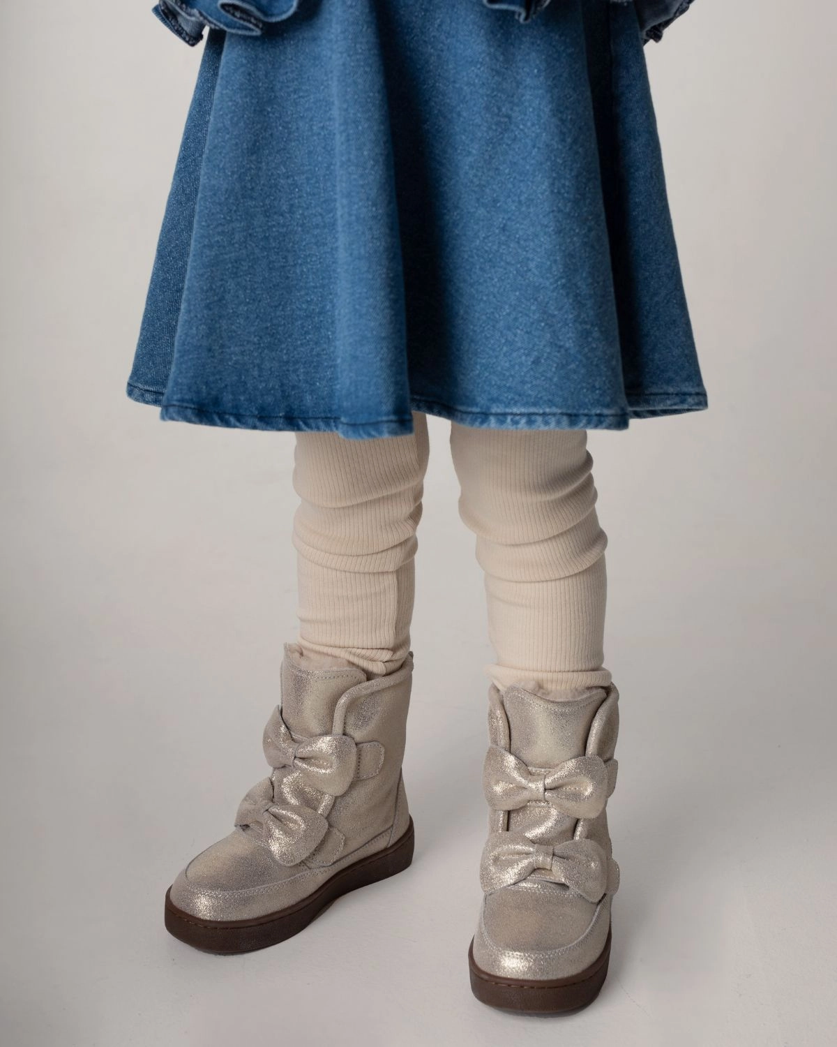 Isa Exclusive Boots | Silver Metallic Leather Women's Snow Boots