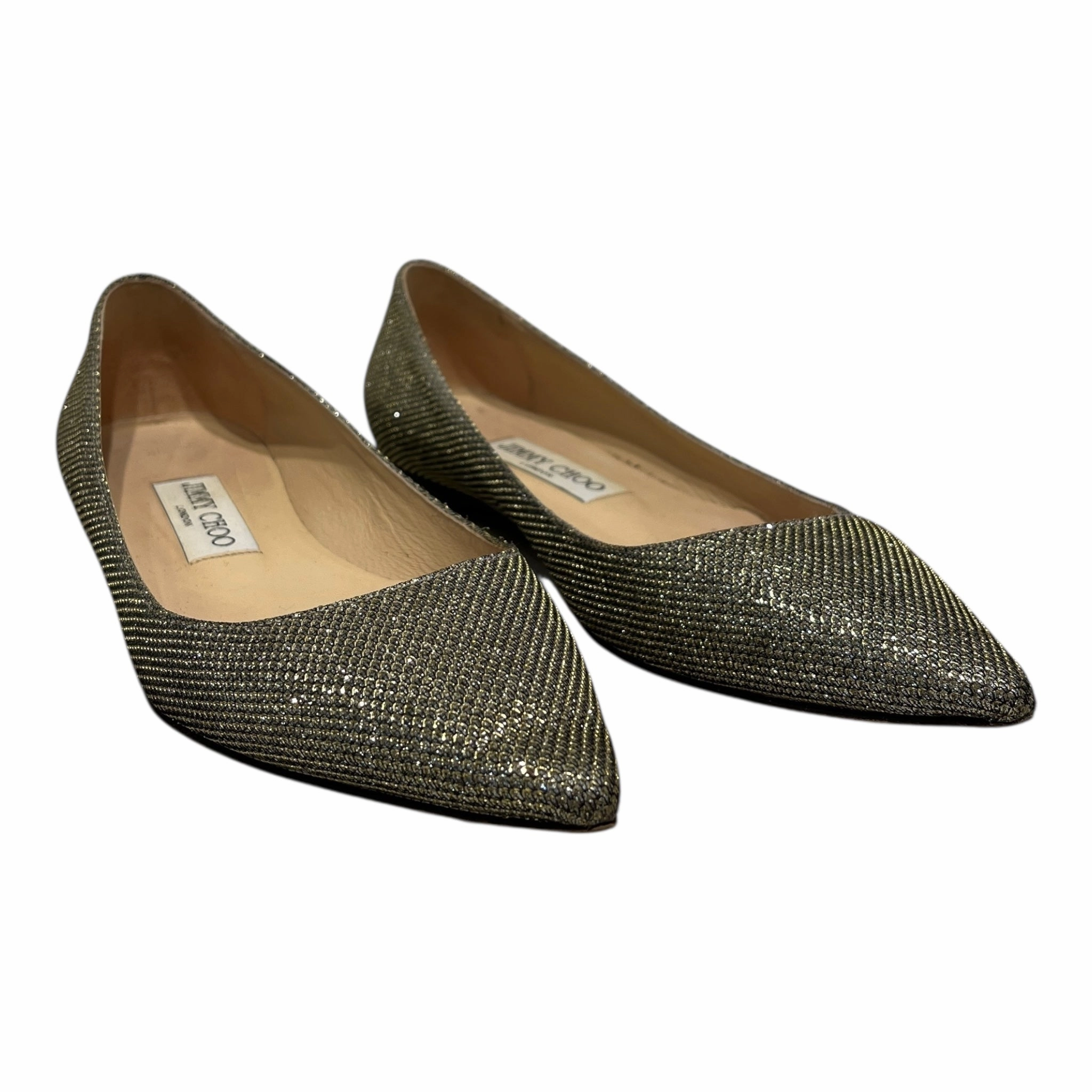 JIMMY CHOO/Flat Shoes/US 6/Iridescent/Leather/GLD/POINTY FLAT Flat Base Shoes