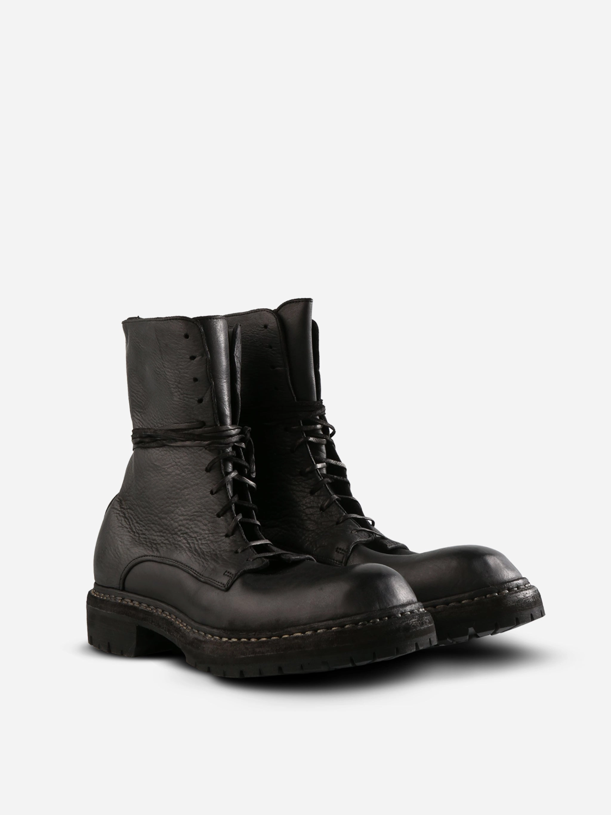 GUIDI - Men  Sole Rubber Laced Big Daddy Boots Martens Motorcycle Boots