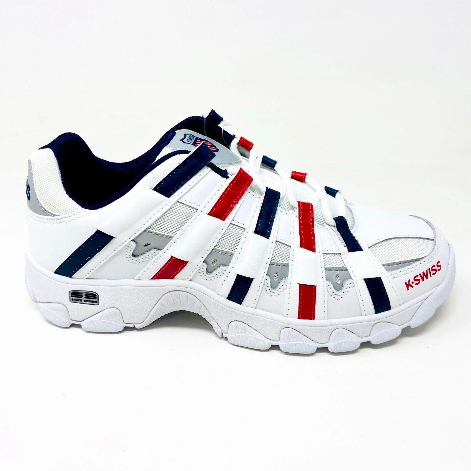 K-Swiss ST429 White Peacoat Mars Red Mens Casual Shoes Sneakers 03181 116 Air Jordan Retro 1 Elevate Low Casual