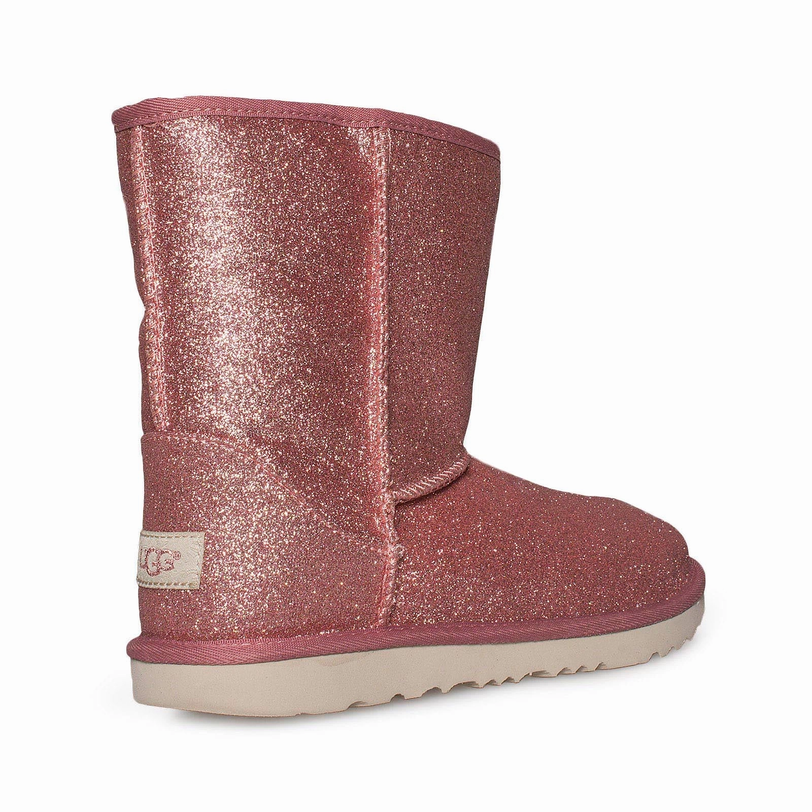 UGG Classic Short II Glitter Pink Boots - Youth Military Snow Boots