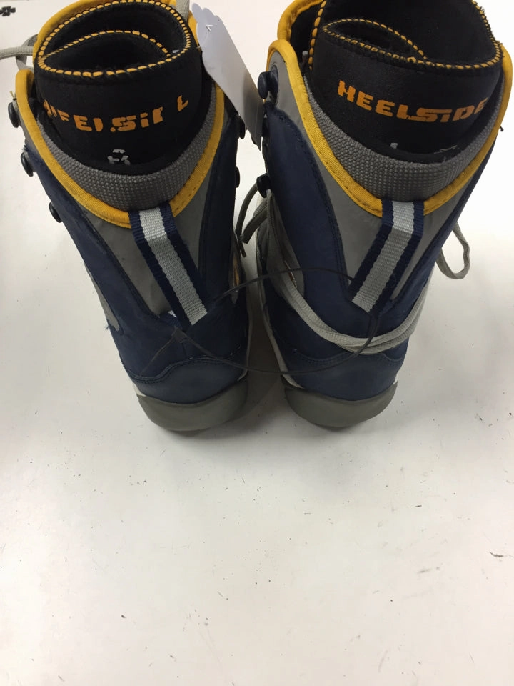 Used Heelside Upper White/Blue/Yellow Mens Size 6  Snowboard Boots Field Boots