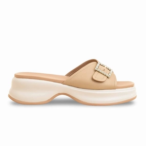 Boston Slides Khaki Formal Slipper For Women PU0377