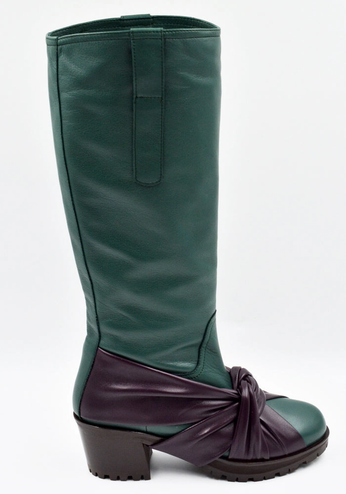 Watson Boots KIKO KOSTADINOV WOMEN KKWAW24FT03-155 KNOTTED RIDING BOOTS GREEN/GREEN