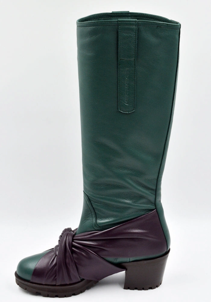 Waterproofing Boots KIKO KOSTADINOV WOMEN KKWAW24FT03-155 KNOTTED RIDING BOOTS GREEN/GREEN