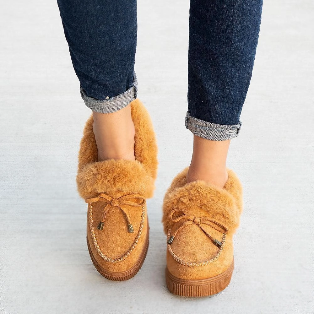 Kozette Casual Flats - Tan Look Alike Slippers