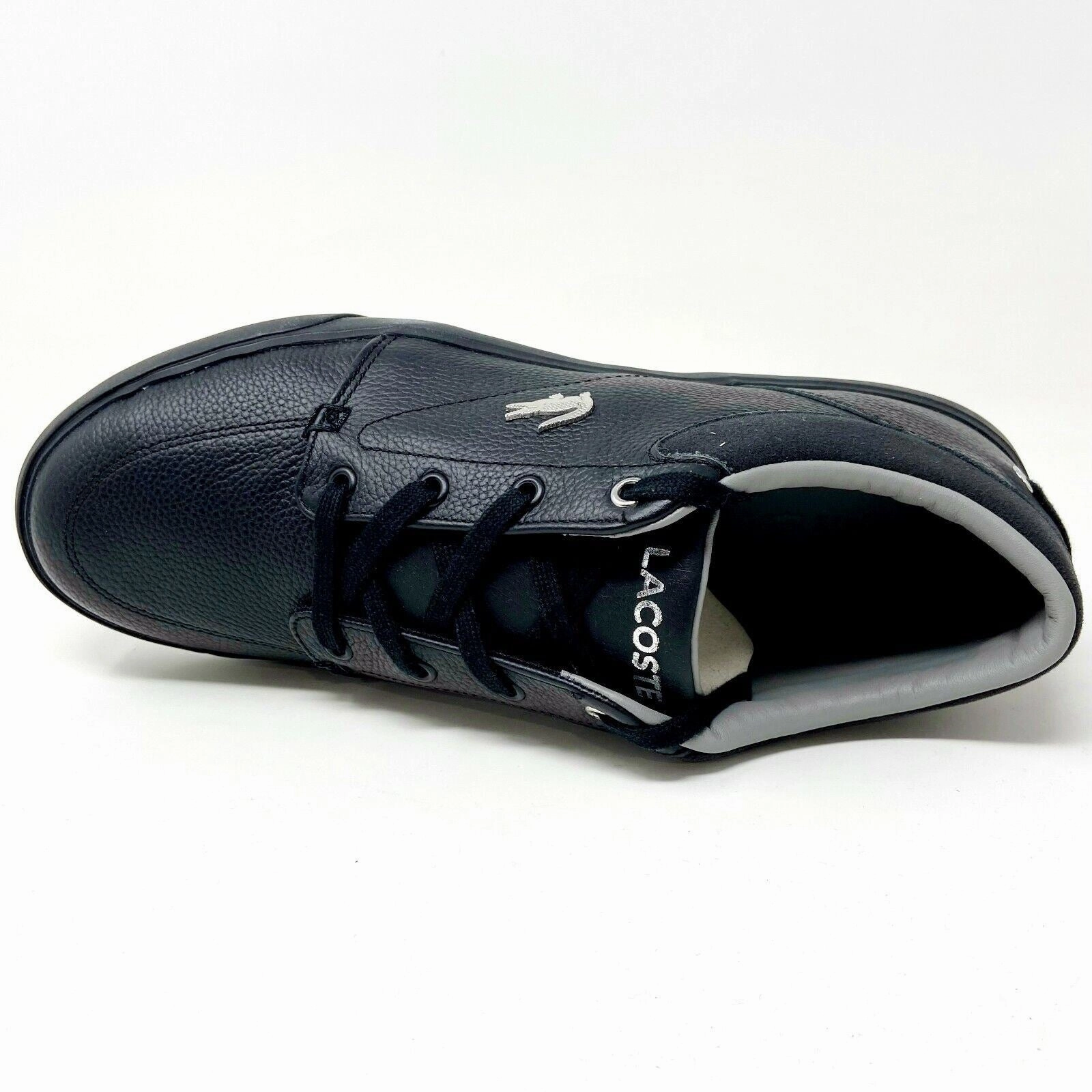 Bata Casual Shoes Lacoste Bayliss 118 1 U Cam Leather Triple Black Mens Casual Shoes Sneakers