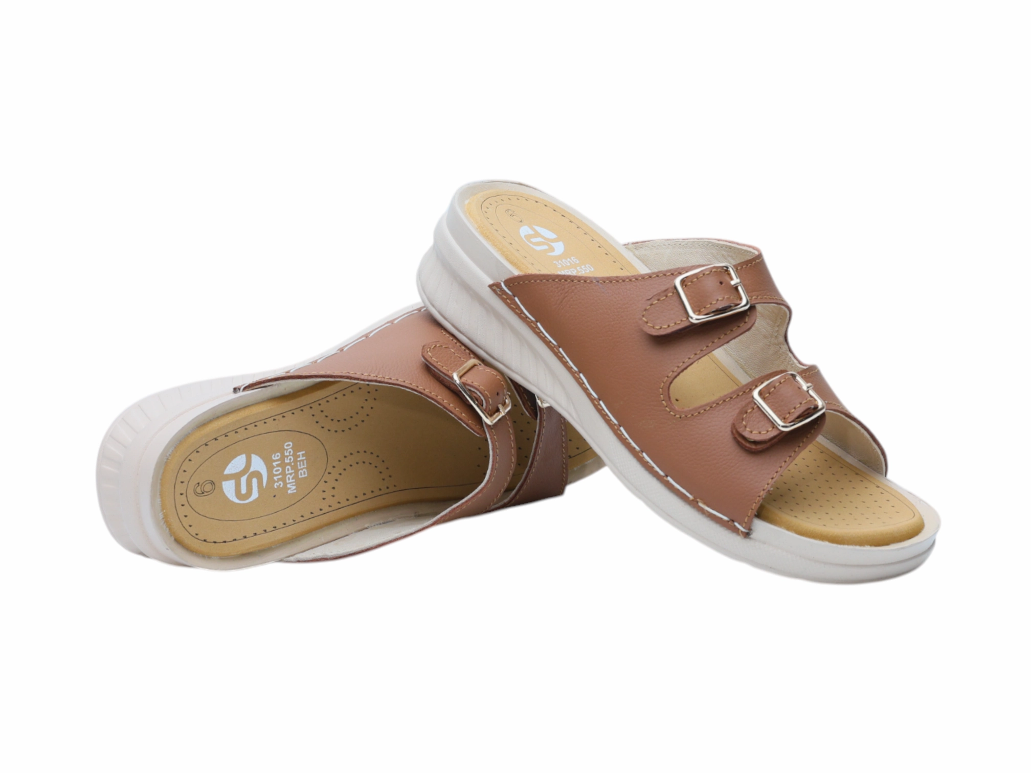 Leather Flat Mary Jane Shoes Ladies Comfort Chappal 31031