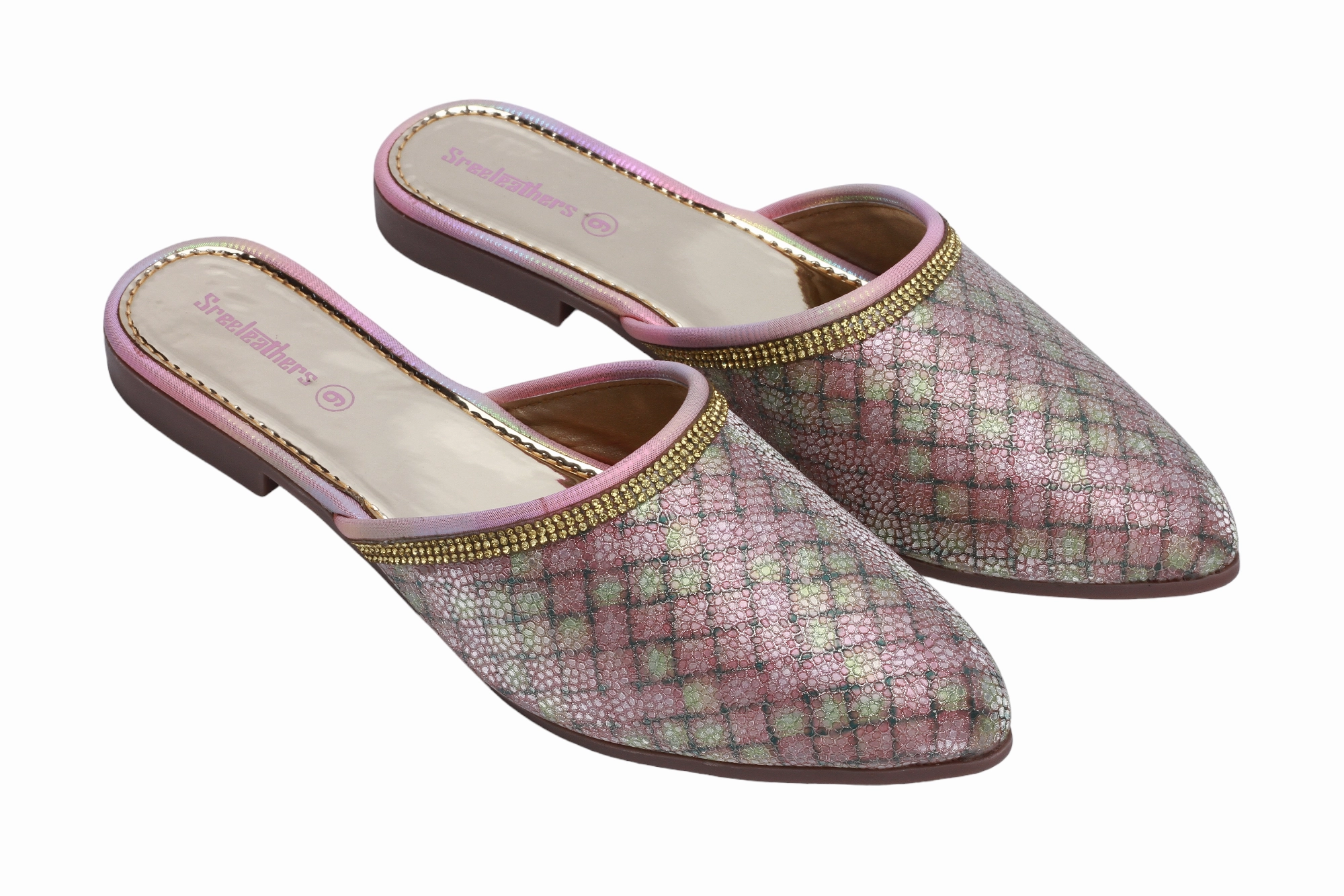Flat Rubber Shoes Ladies Cut Out Mule 296213