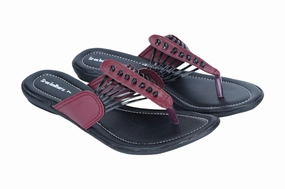 Ladies flat chappal 21001 Burgundy Shoes Flats
