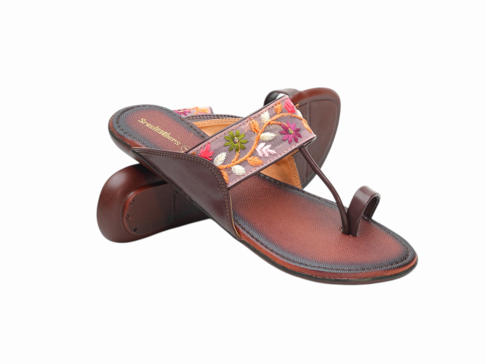 LADIES FLAT CHAPPAL 296222 Flat Black Dress Shoes