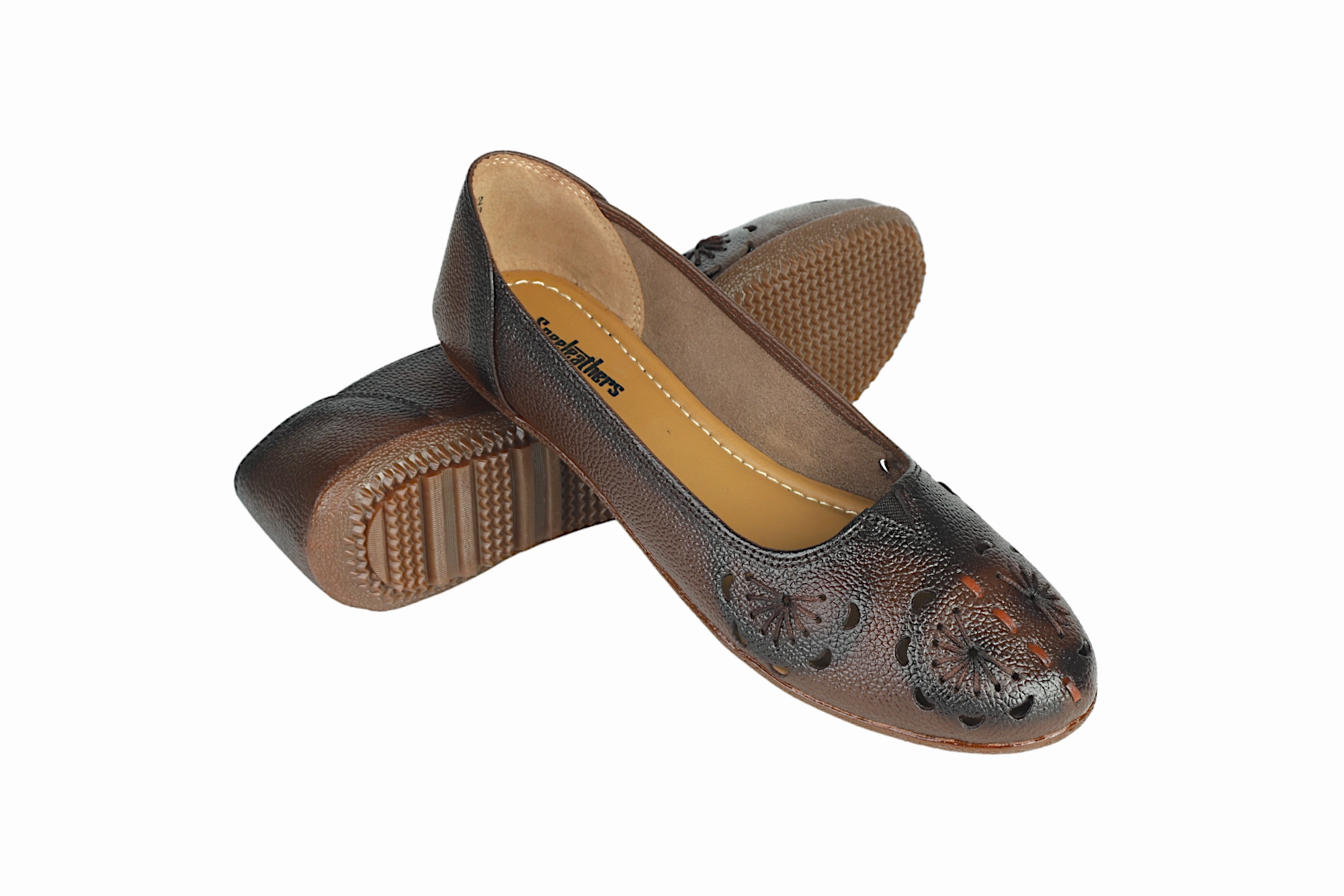 LADIES FLAT LEATHER BELLY 996123 Shoes For Overweight Flat Feet