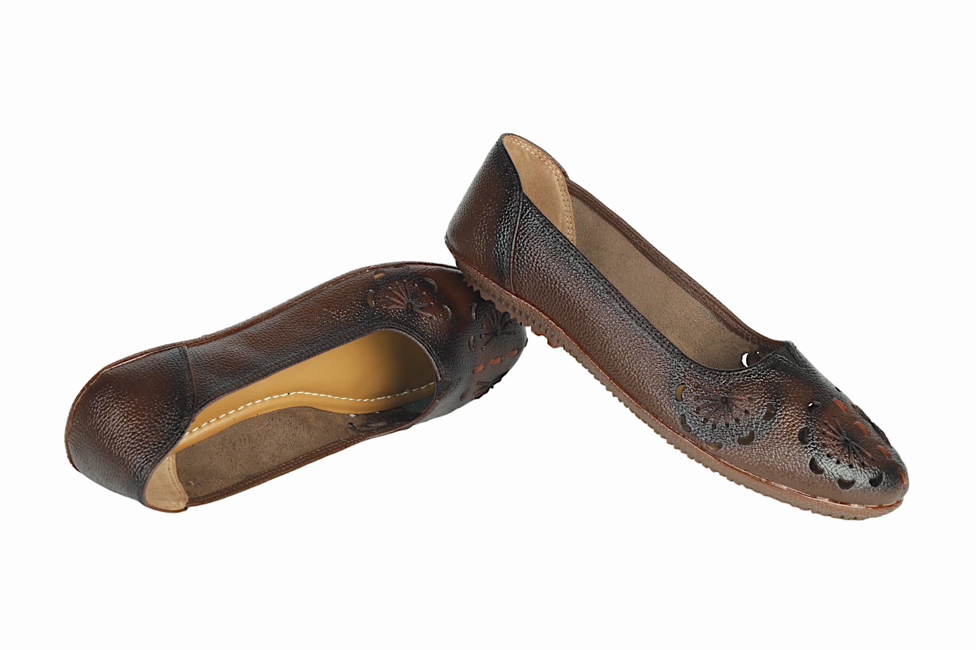 LADIES FLAT LEATHER BELLY 996123 Cross Country Flat Shoes