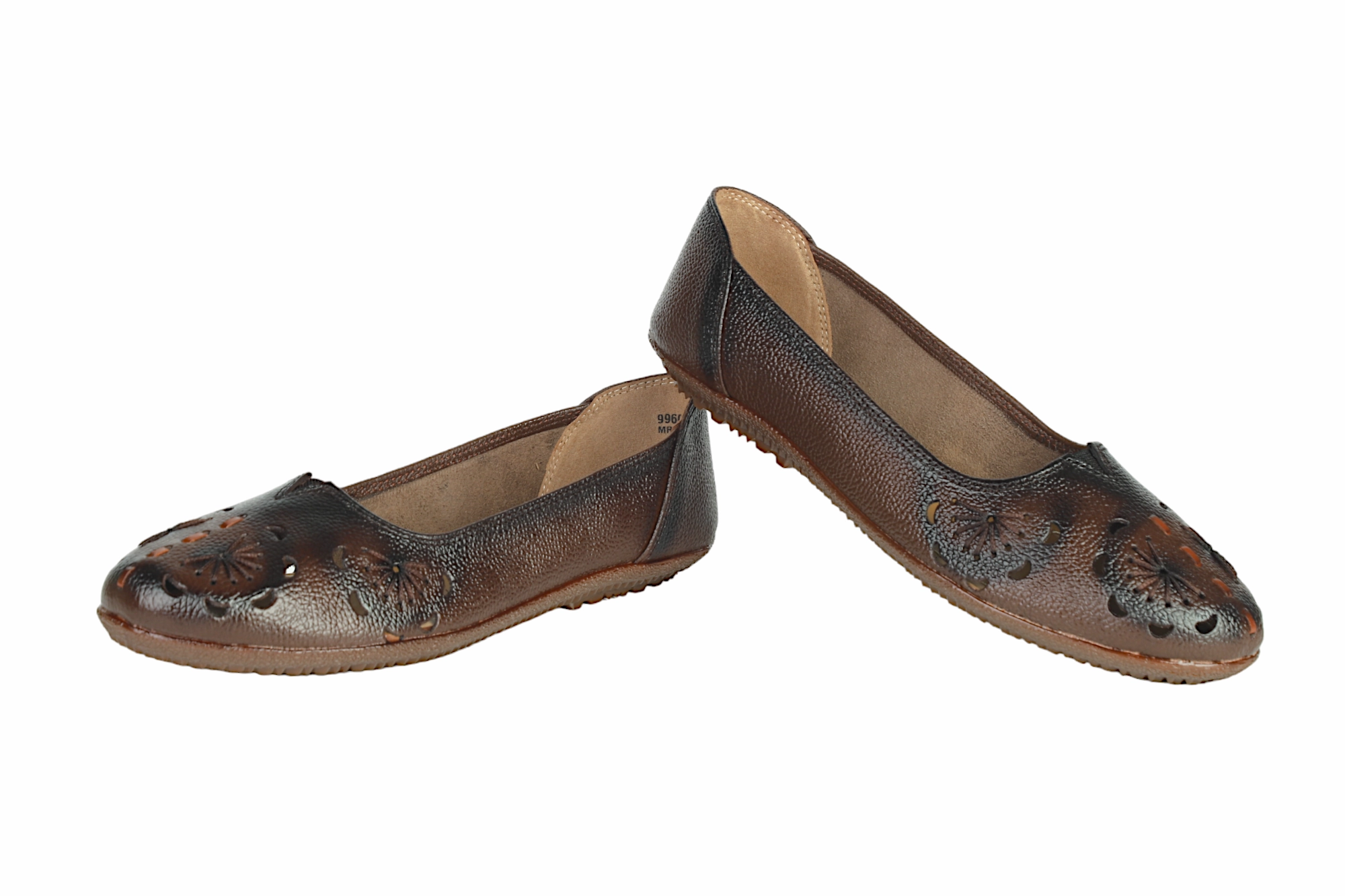 LADIES FLAT LEATHER BELLY 996123 Peacock Shoes Flats