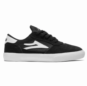 Lakai Cambridge Kids Skate Shoe - Black/White Suede Dgk Skate Shoes