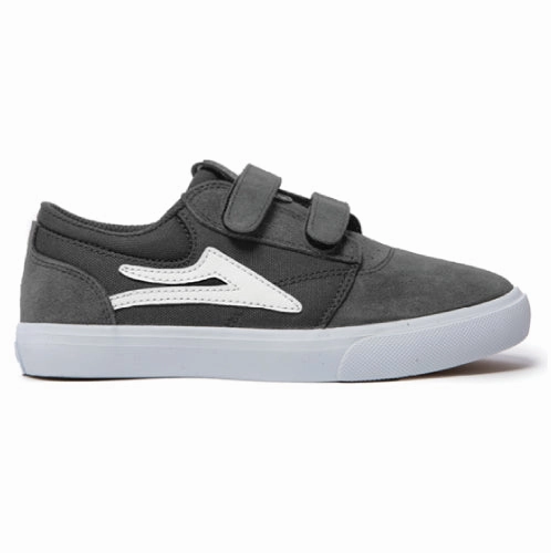 Lakai Griffin Kids Skate Shoe - Charcoal Suede/Canvas Casual Skate Shoes