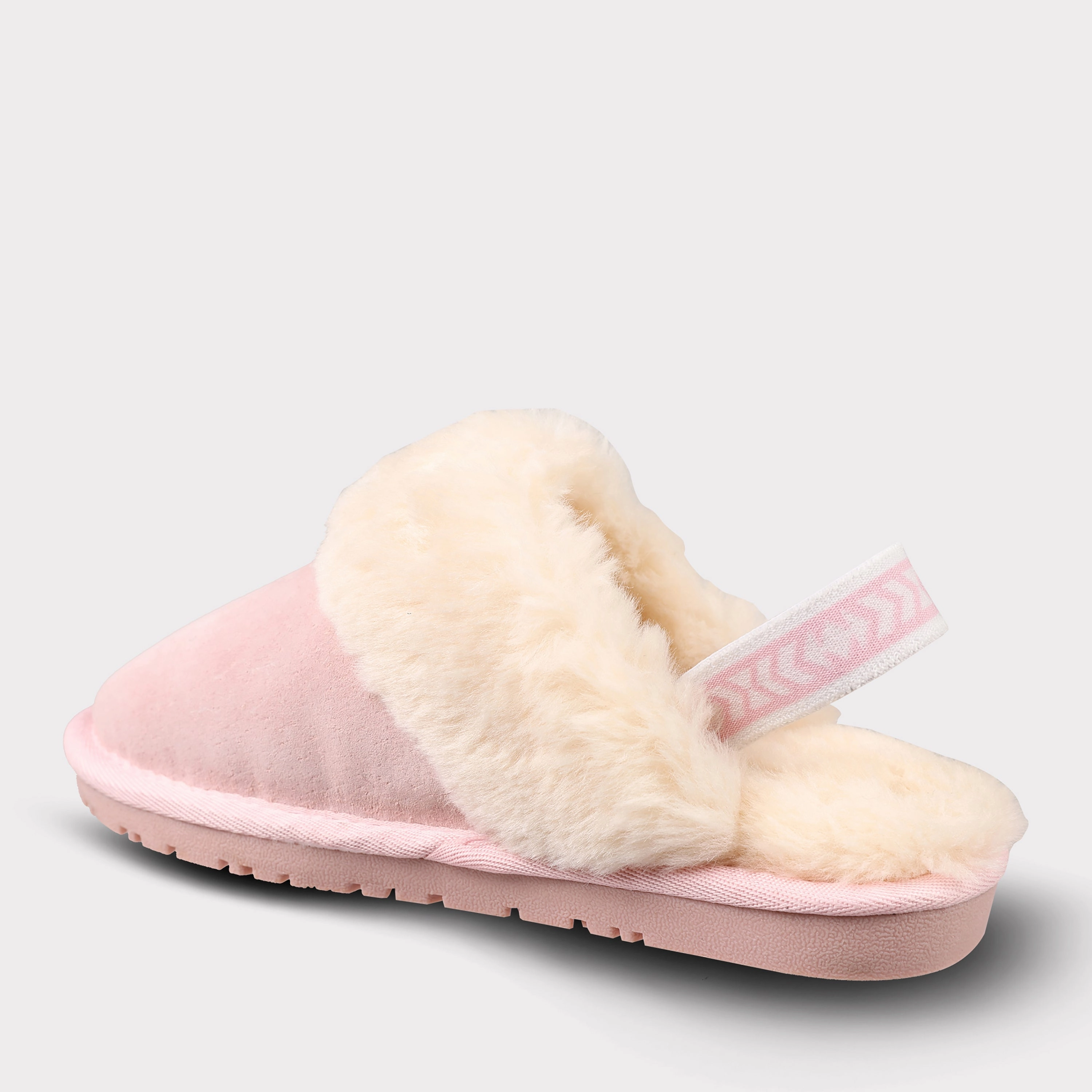 Sheepskin Boston Slippers Lamo Lia Youth Girl's Suede Non-Slip, Comfortable & Soft, Pink Slipper