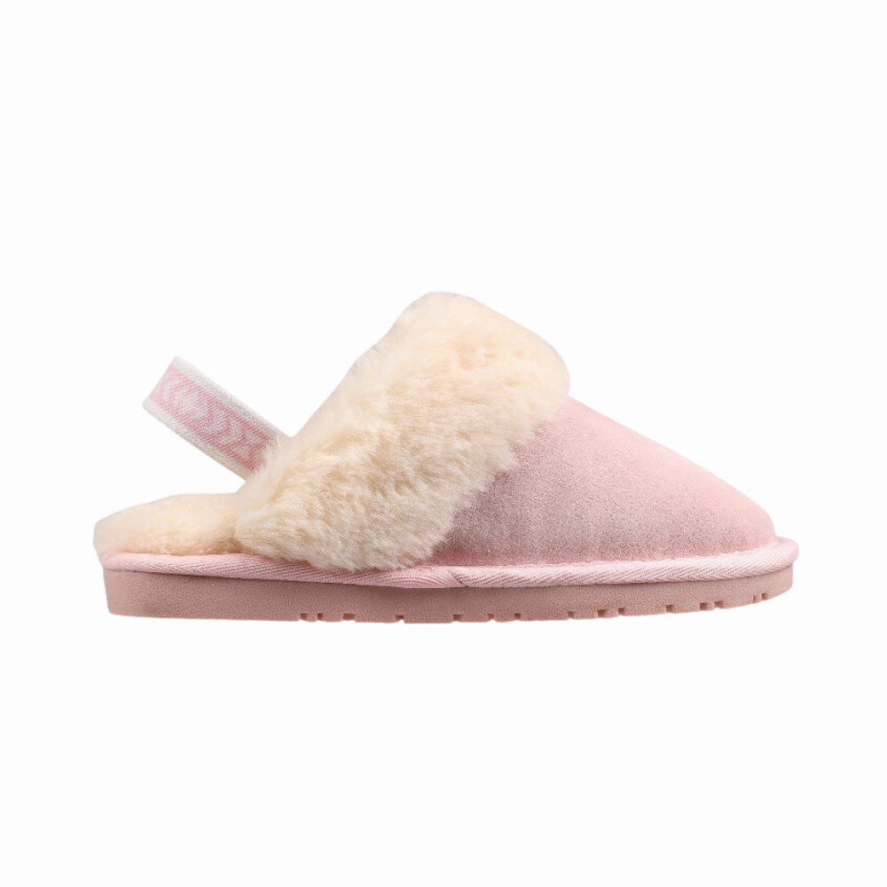 Slippers At Lamo Lia Youth Girl's Suede Non-Slip, Comfortable & Soft, Pink Slipper