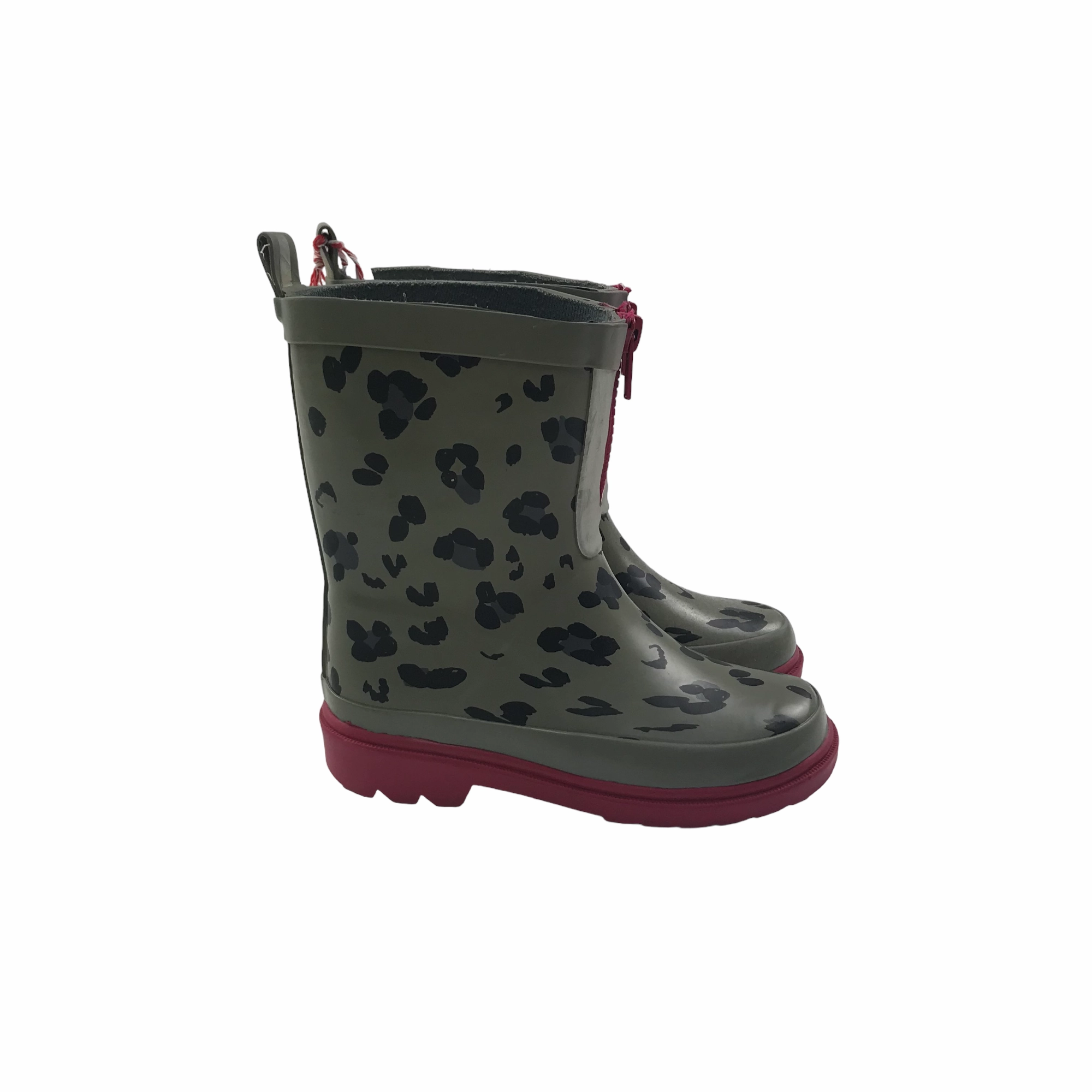 Pleasers Boots Tu Grey Leopard Print Wellies Shoe Size 10 junior