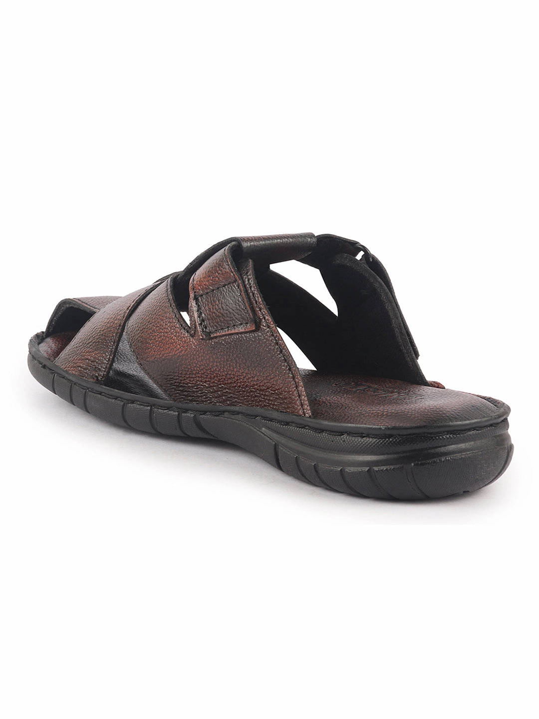 Men Brown Genuine Leather Multi Strap Closed Toe Broad Feet Slip On Slippers with Adjustable Strap|Fishermen Sandals with Cushioned Footbed For Comfort|Anti Skid Lightweight Sole Sandals Whitehouse Jamaica Reviews