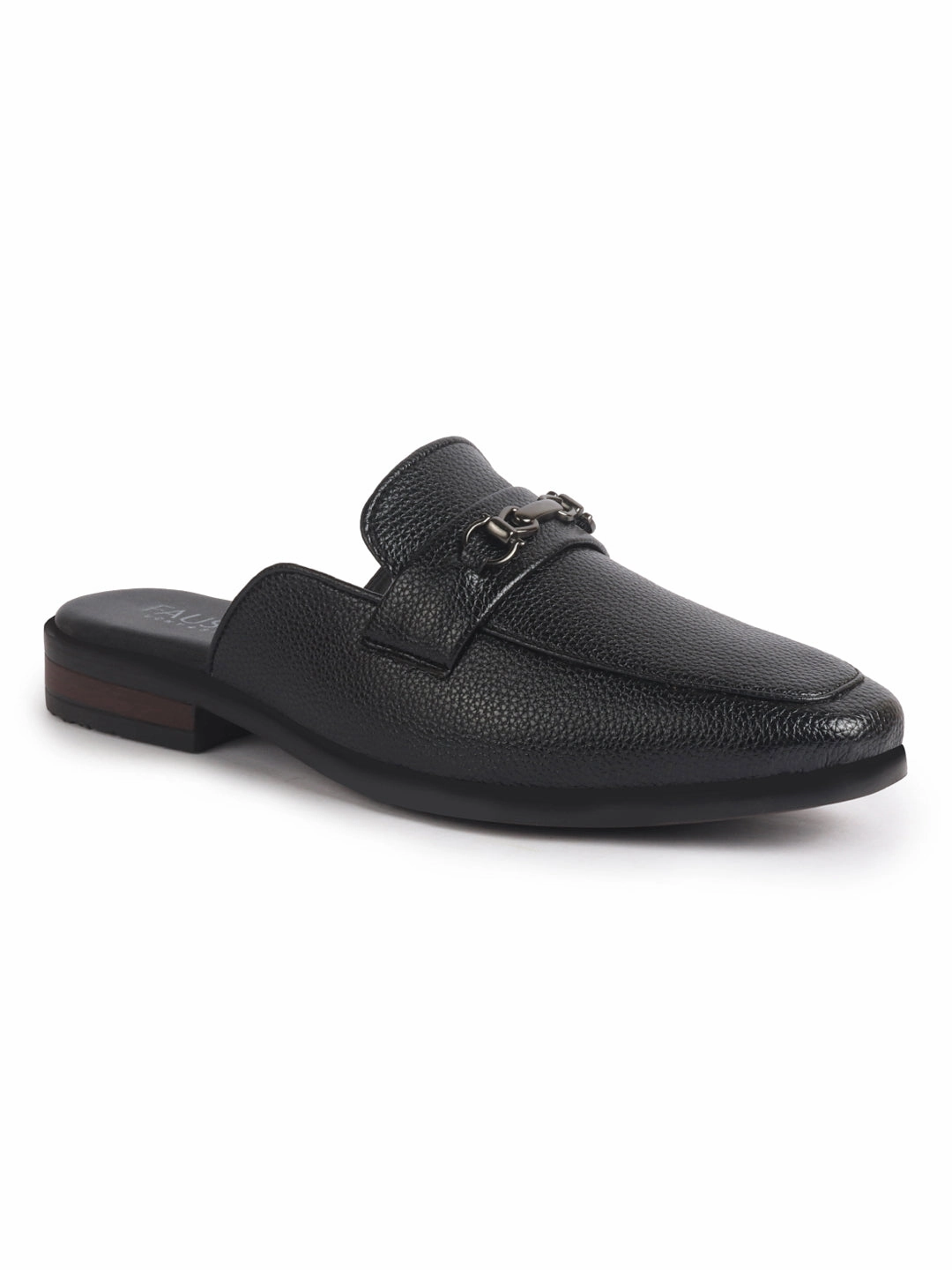 Men Black Back Open Horsebit Buckle Party Slip On Shoe for Wedding|Ethnic Prom Slip On Shoes|Formal Shoes For Traditional Festive Kurta Best Casual Shoes With Wide Feet